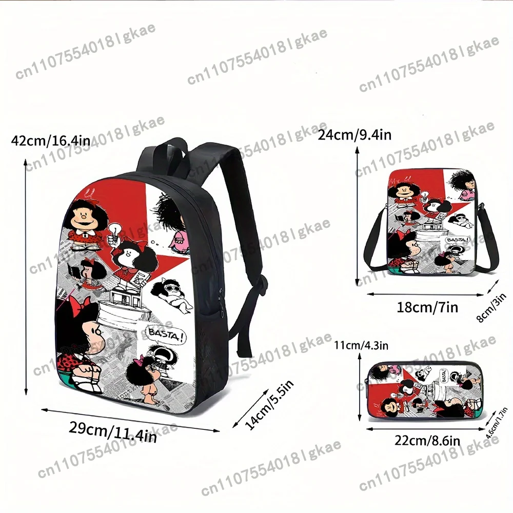 MAFALDA Three-Piece Backpack S - Pencil Case Large ulasan dan harga