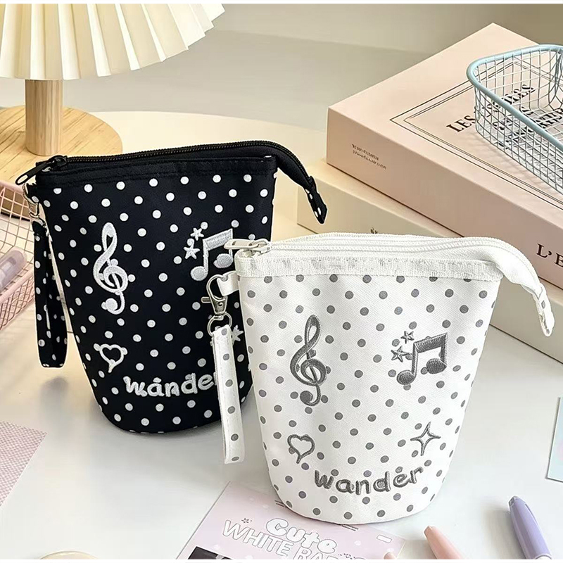 Kawaii Polka Dot Music Note Em - Pencil Case Large ulasan dan harga