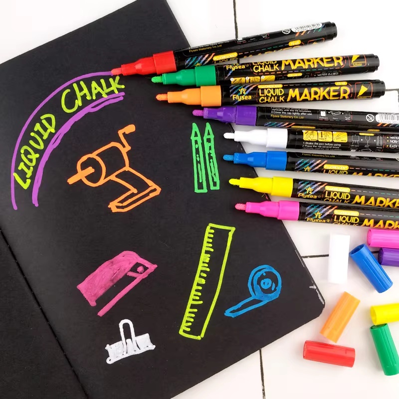 8 pcs Liquid Chalk Markers-Was - Whiteboard Marker Set ulasan dan harga