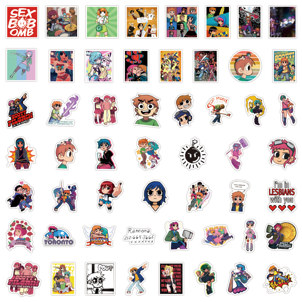 55pcs Cute Scott Pilgrim stick - Memo Pad Sticky ulasan dan harga