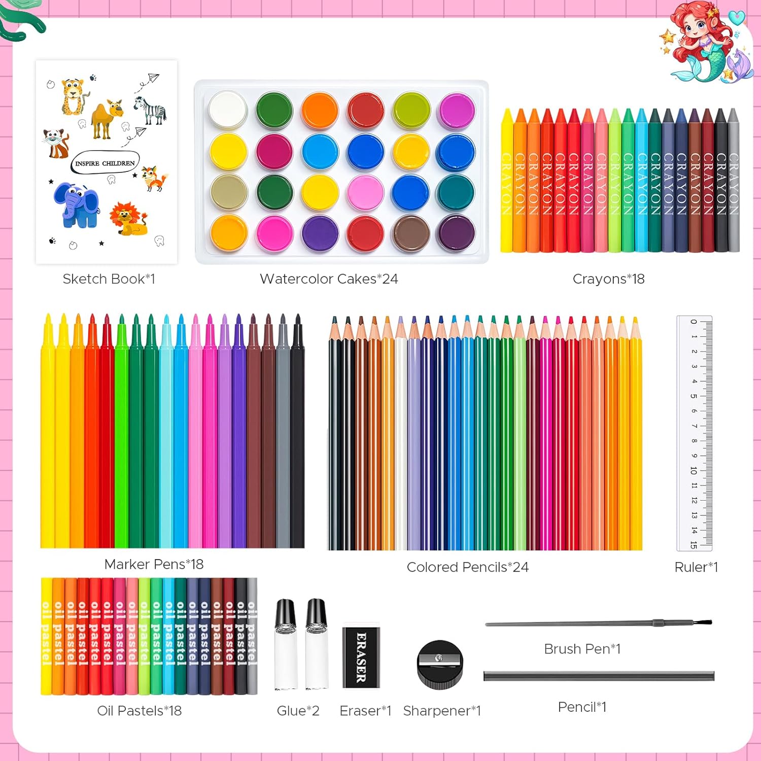110PCS Arts & Crafts Supplies  - Highlighter Set Pastel ulasan dan harga
